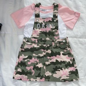 Girls DKNY Skirt Overalls Outfit